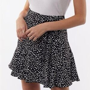 Dynamite Polka Dot Ruffle Mini Skirt